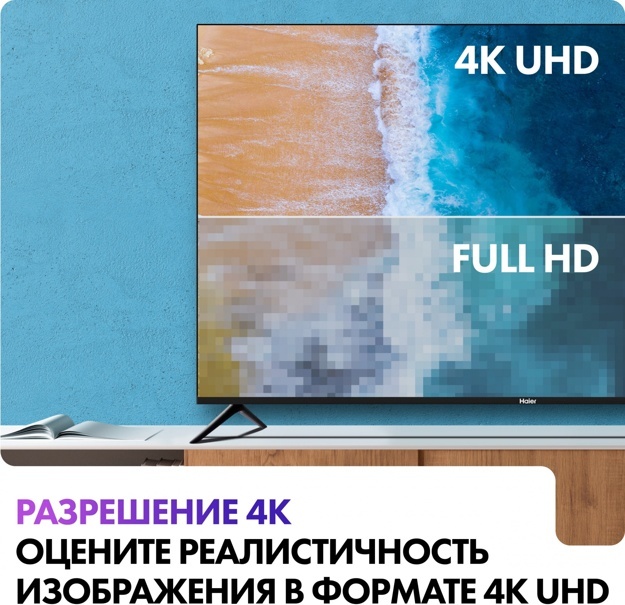 Телевизор LED Haier 43" Smart TV S1: 43 дюйма, 4K, Smart TV