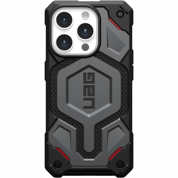 Чехол UAG Monarch Pro для iPhone 15 Pro Kevlar Silver