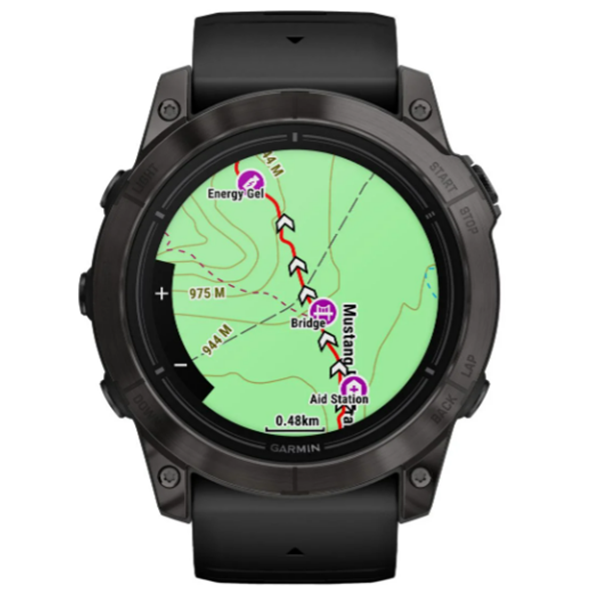 Умные часы Garmin Epix Pro (Gen 2) 51 мм Sapphire Edition титан DLC Carbon Grey с черным ремешком