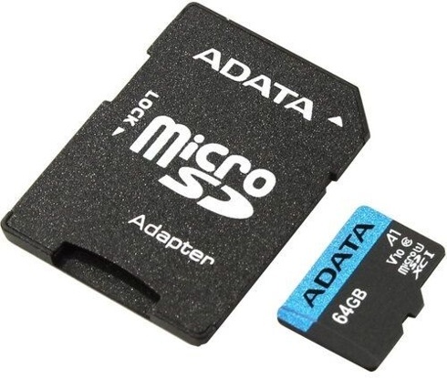 Флеш карта microSDXC 64GB A-Data AUSDX64GUICL10A1-RA1