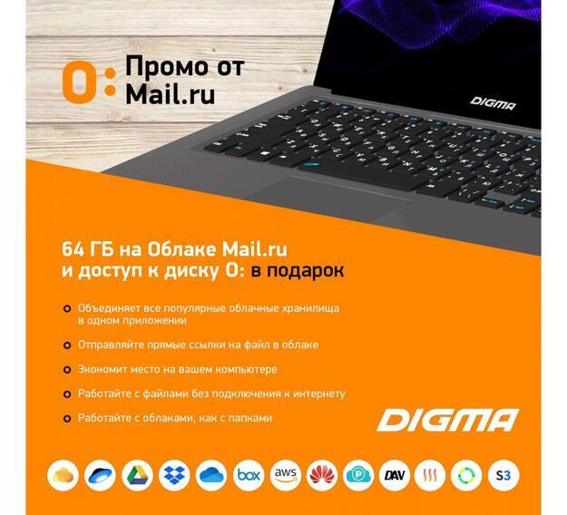 Ноутбук Digma EVE 14 14.1" (Celeron N4020, 4GB, , IPS) темно-серый