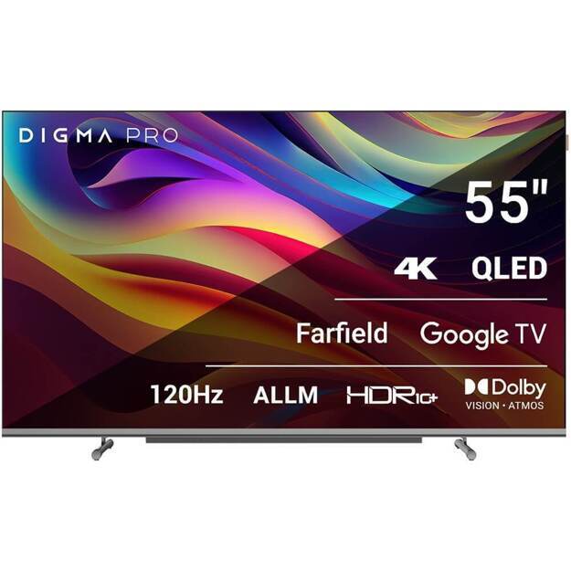 Телевизор Digma Pro 55" 55L: 55 дюйма, 4K, QLED, 120Гц