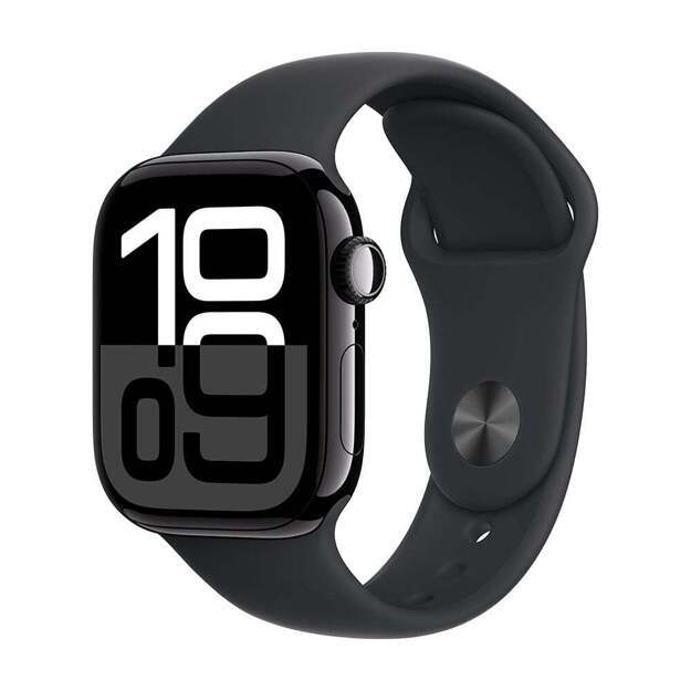 Умные часы Apple Watch Series 10 (GPS) 42мм Jet Black Aluminum Case/Black Sport Band - M/L