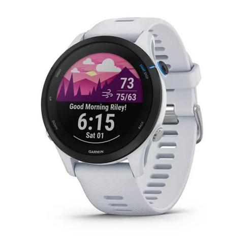 Умные часы Garmin Forerunner 255 Music Whitestone с белым ремешком