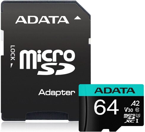 Флеш карта microSDXC 64GB A-Data AUSDX64GUI3V30SA2-RA1