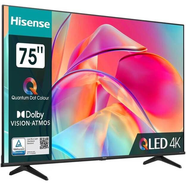 Телевизор Hisense 75" 75E7KQ: 75 дюйма, 4K, QLED, 120Гц