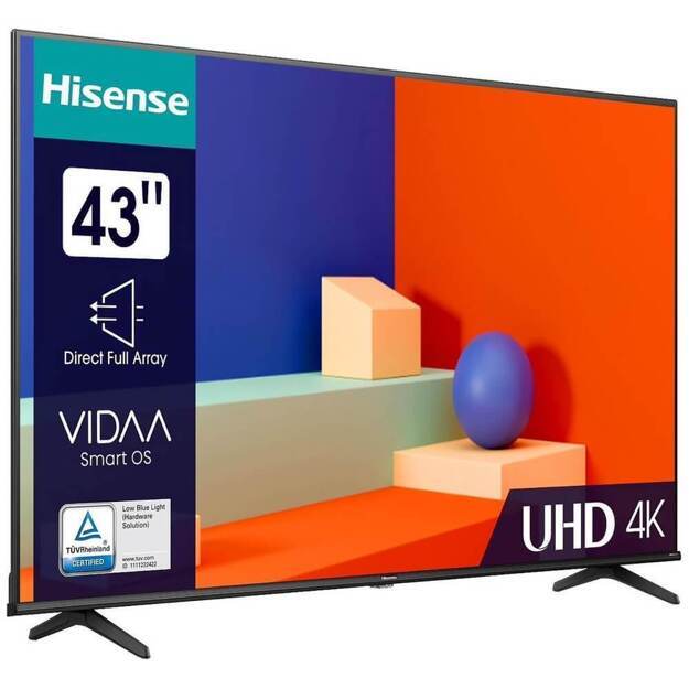 Телевизор Hisense 43A6K: 43 дюйма, 4K Ultra HD, Smart TV, VIDAA, Wi-Fi