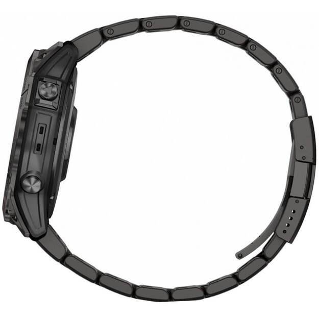 Умные часы Garmin FENIX 7X PRO Sapphire Solar Edition 51 мм титановый угольно-серый корпус с DLC-покрытием и титановым браслетом