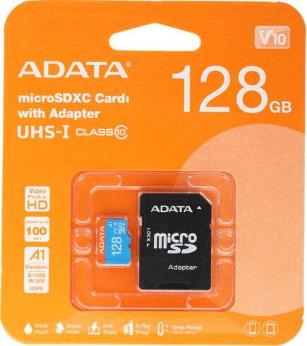 Флеш карта microSDXC 128GB A-Data AUSDX128GUICL10A1-RA1