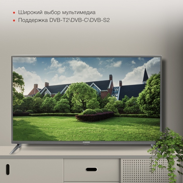 Телевизор LED Starwind 43" SW-LED43UG400: 43 дюйма, 4K, Smart TV, DVB-T2