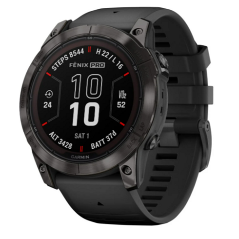 Умные часы Garmin Fenix 7 Pro 47 мм с сапфировым стеклом и солнечной батареей титан DLC Carbon Grey с черным ремешком