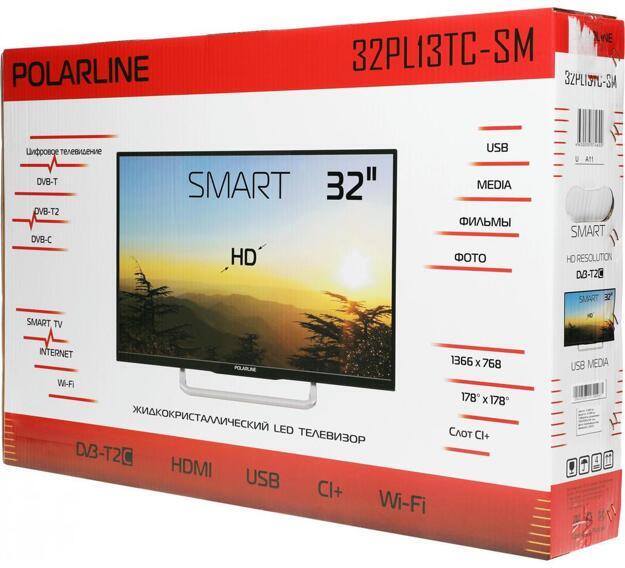 Телевизор LED PolarLine 32" 32PL13TC-SM: 32 дюйма, HD, DVB-T2