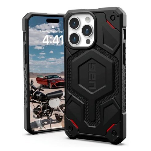 Чехол UAG Monarch Pro для iPhone 15 Pro Max MagSafe Charging Kevlar Black