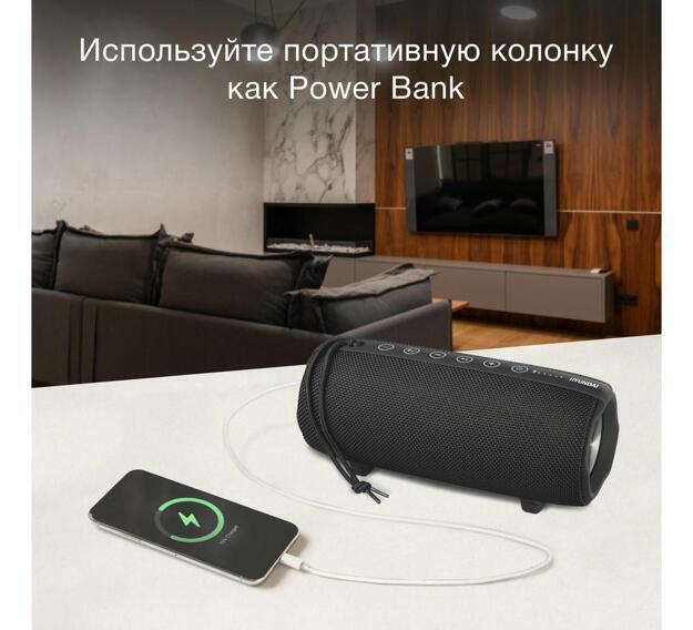 Портативная акустика Hyundai H-PAC340 черная