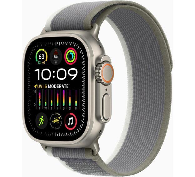 Умные часы Apple Watch Ultra 2 49мм Titanium M/L зелёный/серый ремешок Trail