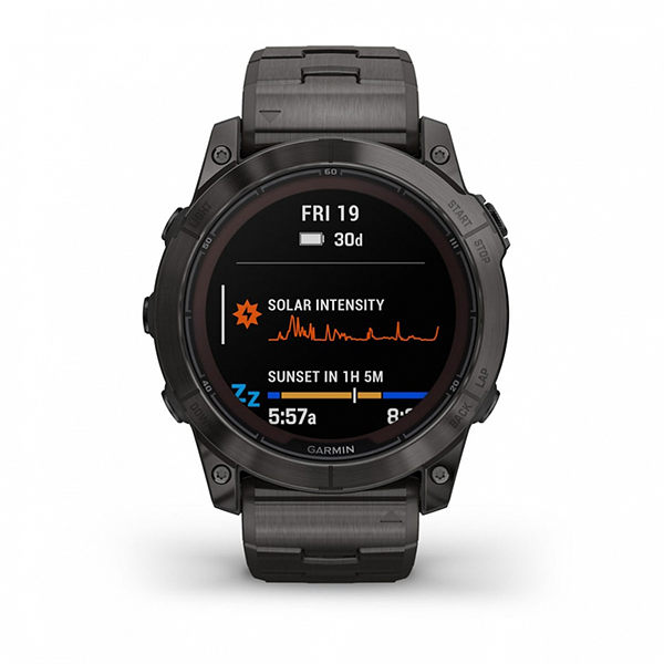 Умные часы Garmin FENIX 7X PRO Sapphire Solar Edition 51 мм титановый угольно-серый корпус с DLC-покрытием и титановым браслетом