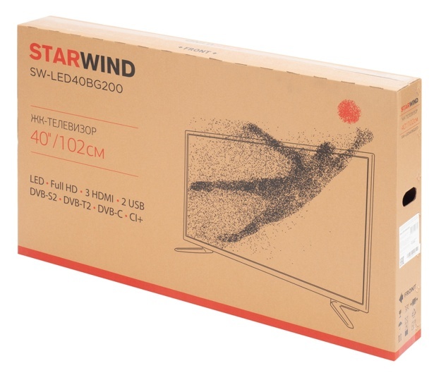 Телевизор LED Starwind 40" SW-LED40BG200: 40 дюйма, Full HD, DVB-T2