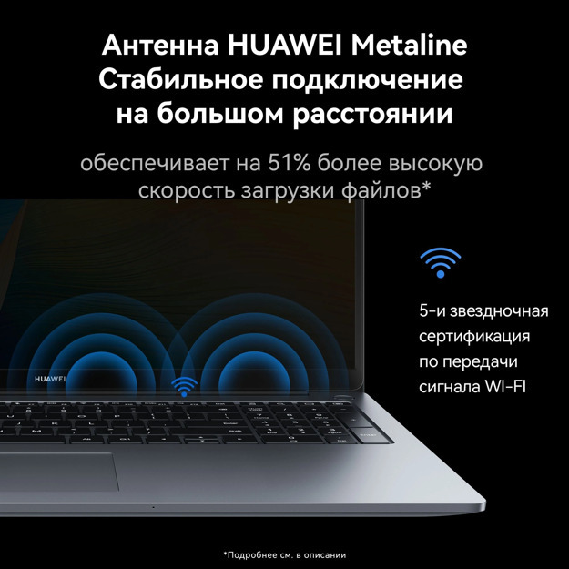 Ноутбук Huawei MateBook D 16 16" (i5-13420H, 16GB, 1TB SSD, IPS) серый космос