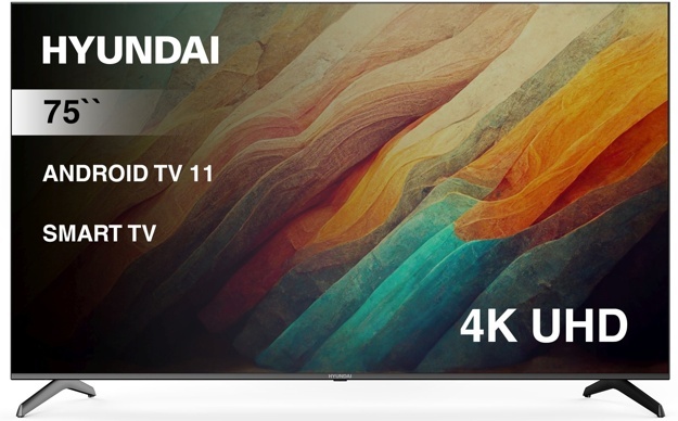 Телевизор LED Hyundai 75" H-LED75BU7006: 75 дюйма, 4K, Smart TV, DVB-T2