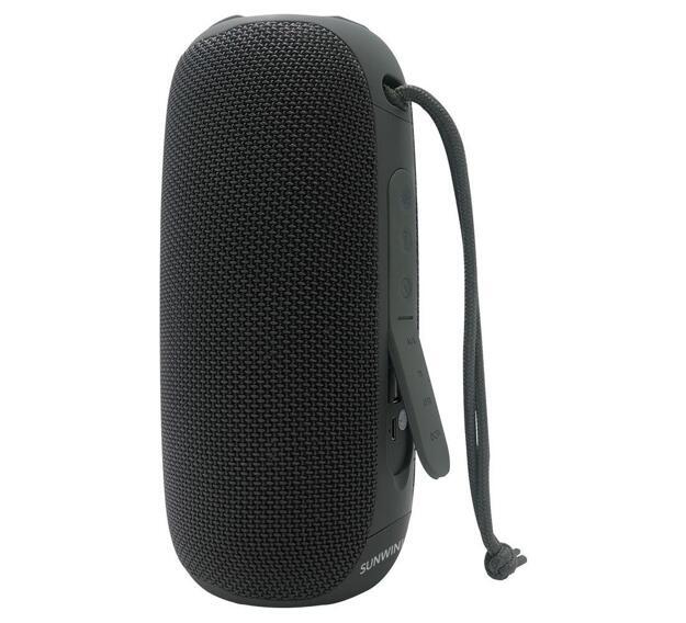 Портативная Bluetooth колонка SunWind SW-PS106 (10 Вт, FM, USB, microSD/TF, AUX, IPX5, Подсветка), Черная