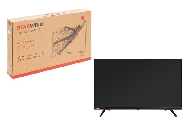 Телевизор LED Starwind 32" SW-LED32BG200: 32 дюйма, HD, DVB-T2