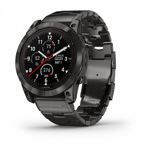 Умные часы Garmin FENIX 7X PRO Sapphire Solar Edition 51 мм титановый угольно-серый корпус с DLC-покрытием и титановым браслетом