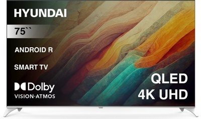 Телевизор Hyundai 75" H-LED75QBU7500: 75 дюйма, 4K, QLED, 120Гц