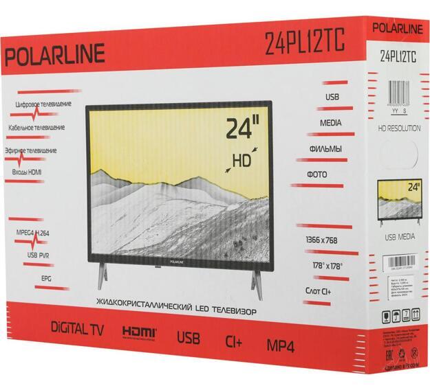 Телевизор LED PolarLine 24" 24PL12TC: 24 дюйма, HD, DVB-T2