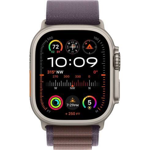 Умные часы Apple Watch Ultra 2 49мм Titanium S текстильный ремешок тёмный индиго Alpine