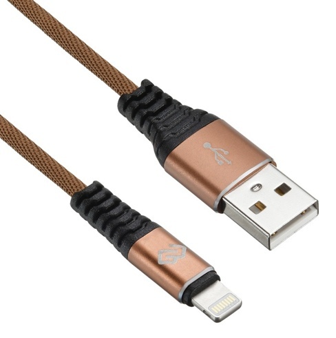 Кабель Digma LIGHT-1.2M-BR USB (m)-Lightning (m) 1.2м коричневый коричневый