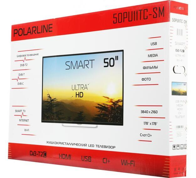 Телевизор LED PolarLine 50" 50PU11TC-SM: 50 дюйма, Full HD, Smart TV, DVB-T2