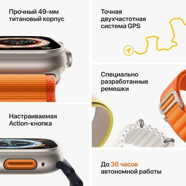 Apple Watch Ultra 49 мм Titanium Ocean Band "Темная ночь"