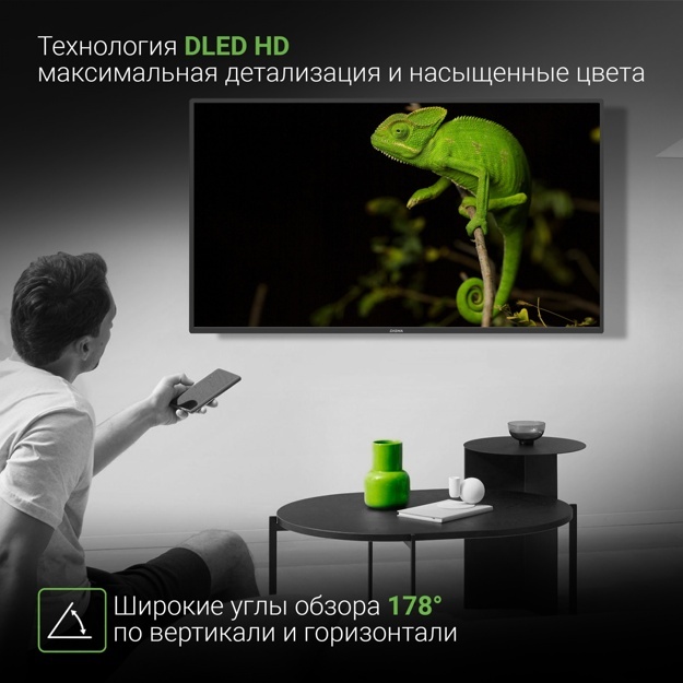 Телевизор LED Digma 40" DM-LED40SBB31: 40 дюйма, Full HD, DVB-T2