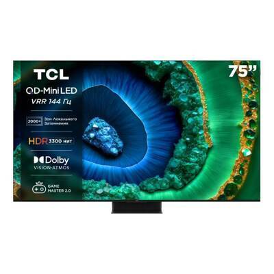 Телевизор TCL 75" 75C855: 75 дюйма, 4K, Mini-LED, 120Гц