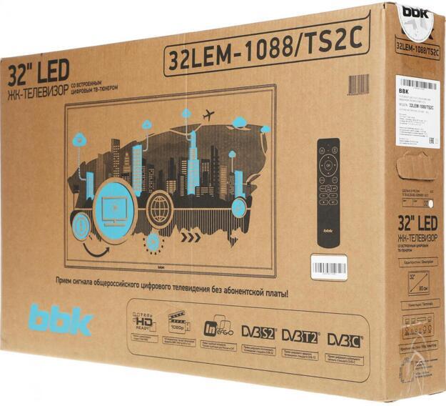 Телевизор LED BBK 32" 32LEM-1088/TS2C: 32 дюйма, HD, DVB-T2