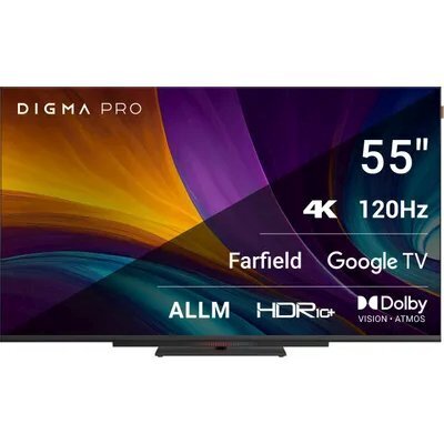 Телевизор Digma Pro 55C: 55 дюйма, 4K, Smart TV